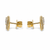 Side profile of pear lab grown diamond halo earrings, 14K yellow gold, low secure setting