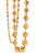 Front hanging view of the 22K yellow gold necklace showcasing large graduated spherical beads connected by gold links. Each dimensional bead features intricate circular medallion-like motifs and textured detailing that creates a richly ornamental appearance.