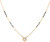 Delicate 22K yellow gold chain necklace featuring symmetrical sections of black onyx-style beads and textured gold accents leading to a sparkling star-inspired pendant. The clear center stone and decorative gold setting create an elegant focal point, while additional views highlight the fine chain and hook-style closure.