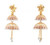 22K Tri-Color Gold Two-Tier Filigree Jhumka Dangle Earrings