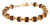 Ornate Yellow Gold and Brown Seed Beaded Bracelet.