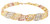 22KT  tri-color gold openwork chain bracelet featuring alternating yellow, rose, and white-tone leaf-shaped links with intricate lattice patterns and textured detailing. Multiple views showcase the bracelet’s decorative openwork design, dimensional finish, flexible construction, and lobster clasp closure.