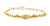Detailed vertical view highlighting the intricate filigree-style centerpiece, granulated gold bead border, textured oval elements, and decorative chain accents.