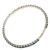 Full top view of a 14K white gold tennis bracelet featuring a continuous row of deep blue round sapphires with a secure integrated clasp.