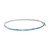 Side view of prong-set fancy vivid blue round lab grown diamonds in a 14K white gold tennis bracelet
