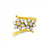 18kt yellow gold Double flower diamond ring