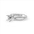 Trio pave with split shank diamond engagement ring setting in 18kt white gold
