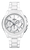 Rado HyperChrome R32274012 white dial 45mm men’s chronograph watch front view, Rado HyperChrome ceramic stainless steel bracelet detail deployment clasp,