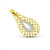 Two -Tone Pendant With C.Z Stone - 22kt gold