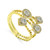 Four Leaf Style Diamond Ring - 18kt yellow gold