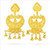 Filigree Work With Hanging Pendant Necklace Set - 22kt yellow gold