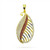 Two-Tone Leaf Design Pendant With C.Z Stone - 22kt gold