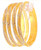 Two-Tone Mirror Finish Style Bangles - 22K gold - Set of 4pc