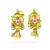 Dangling Design Pink & White Stone Baby Necklace Set With Earrings - 22kt yellow gold