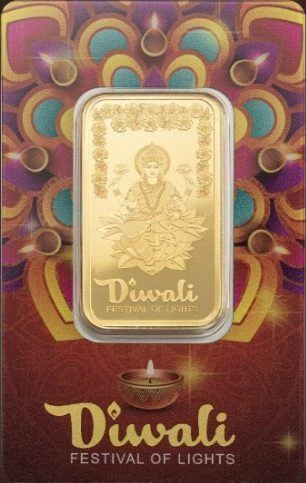 PAMP Suisse 1 gram Lakshmi gold bar in Diwali packaging