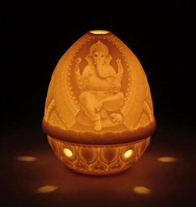 Lladró Lord Ganesha lithophane votive light