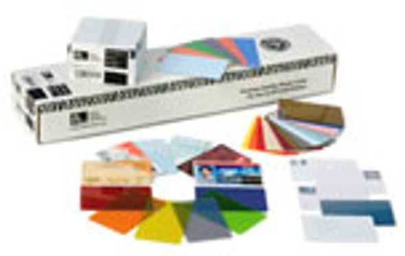 104524-120 Zebra white composite, 30 mil cards, World Globe (500 cards)