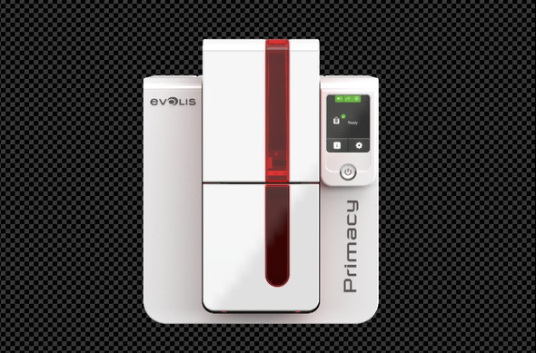 Evolis PM1H0T00RD Primacy Duplex Expert Smart Fire Red Printer with GEMPC USB-TR Smart Card Encoder, USB & Ethernet PM1H0T00RD