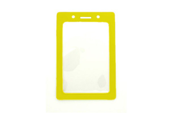 Brady 1820-3009 BADGE HOLDER, DATA/CREDIT CARD, YELLOW  FRAME VINYL BADGE HOLDER, SLOT