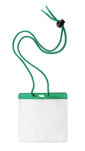 Brady 1860-2904 Vinyl Horizontal Holder with Green Color Bar and Neck Cord ( 100 pack ) 1860-2904