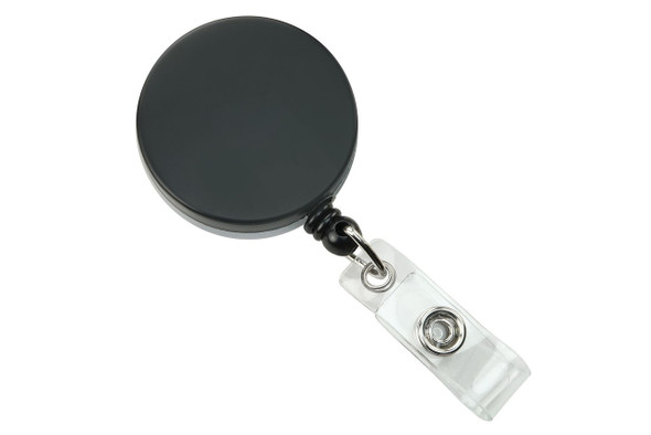 Brady 2120-3310 Black /Chrome Heavy Duty Badge Reel with Nylon Cord Clear Vinyl Strap & Belt Clip