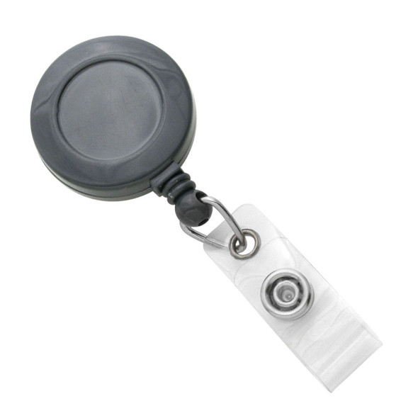 Brady 2120-7620 Gray Badge Reel with Clear Vinyl Strap & Swivel Spring Clip ( 25 pack ) 2120-7620