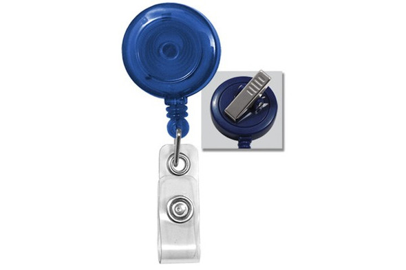 Brady 2120-7622 Translucent Blue Badge Reel with Clear Vinyl Strap & Swivel Spring Clip ( 25 pack ) 2120-7622
