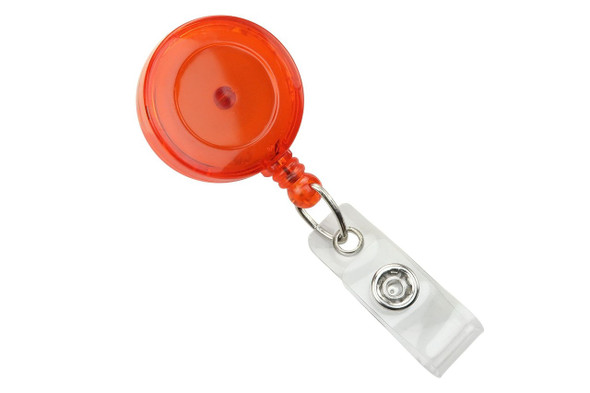 Brady 2120-7625 Translucent Orange Badge Reel with Clear Vinyl Strap & Swivel Spring Clip ( 25 pack ) 2120-7625