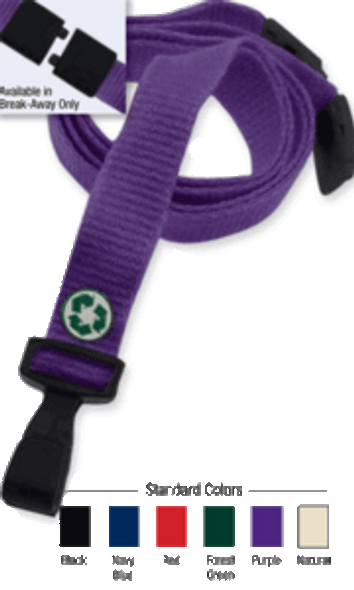 2137-2055 5/8" Bamboo Lanyard Badge Card Holder - Purple - Wide "No-Twist" Plastic Hook ( 1000 pack )