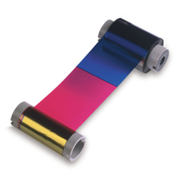 Fargo 45710 ECO YMCKOK: Full-color ribbon with two resin black panels and clear overlay panel 045710