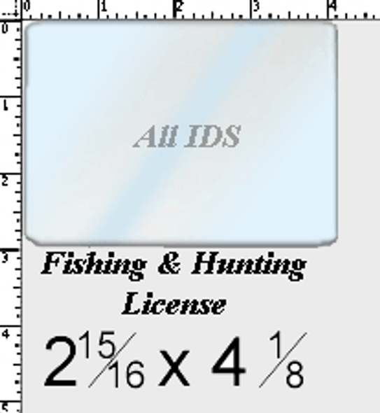 0612-4005 Fishing & Hunting License Laminate: 2 15/16" x 4 1/8" - 7 mil