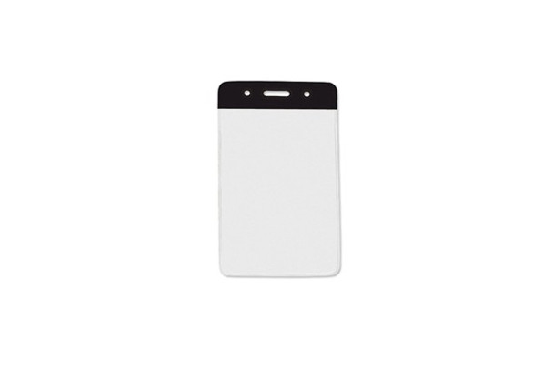 Brady 1820-1051 BADGE HOLDER, DATA/CREDIT CARD, VERTICAL TOP-LOAD, BLACK BAR VINYL BADGE HOLDER, SLOT ( 100 PACK ) 1820-1051