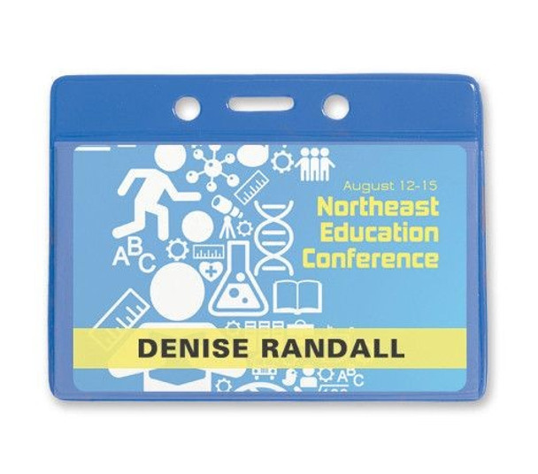 Brady 1820-2002 BADGE HOLDER, DATA/CREDIT CARD, BLUE BACK VINYL BADGE HOLDER, SLOT ( 100 PACK ) 1820-2002