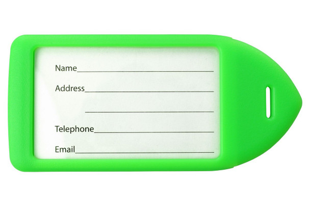 Brady 1840-6212 Neon Green Rigid Plastic Luggage Tag Holder