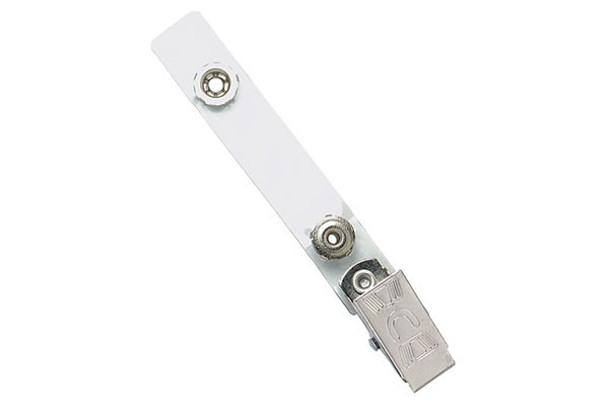 Brady 2105-3205 Clear Vinyl Strap Clip with Permanent Snap & Embossed NPS "U" Clip