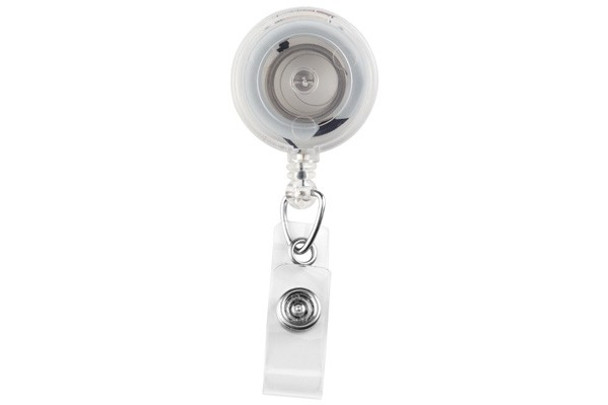 Brady 2120-4730 Clear Translucent Badge Reel with Clear Vinyl Strap & Spring Clip