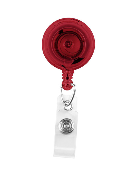 Brady 2120-4736 Translucent Red Badge Reel with Clear Vinyl Strap & Spring Clip