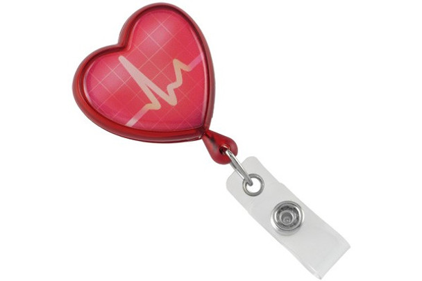Brady 2120-7636 Translucent Red EKG Themed Heart Shaped Reel