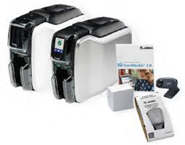 Zebra ZC31-000CQ00US00 ZC300 QuikCard Bundle, Single Sided, US Cord, USB & Ethernet, Windows Driver, CardStudio 2.0 (Standard) application, Webcam, 200 PVC cards, YMCKO ribbon (200 images) ZC31-000CQ00US00