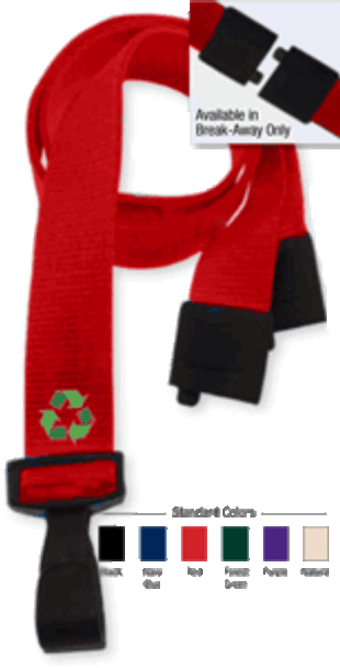 2137-2066 5/8" P.E.T. Recycled Lanyard Badge Card Holder - Red - Wide "No-Twist" Plastic Hook ( 1000 pack )