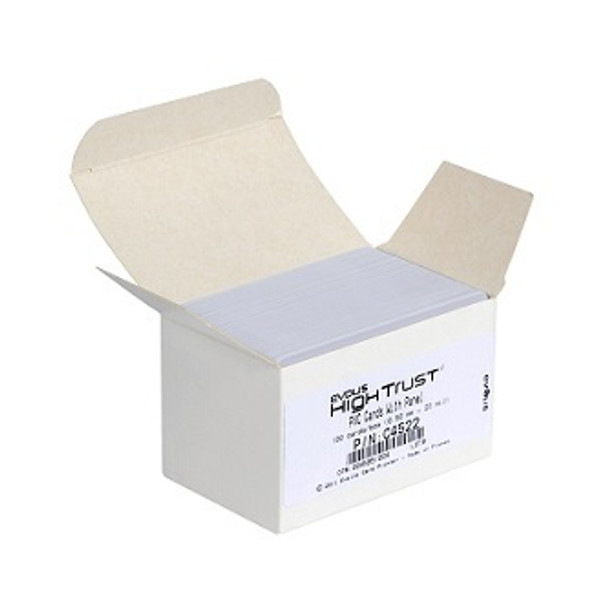 Evolis C4522 PVC BLANK CARDS WITH WRITABLE BACK - WHITE - 20MIL - 1 pack of 100 cards C4522