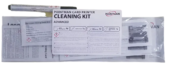Pointman 89150600 Advanced Complete Cleaning Kit - (7) IPA Presaturated Foam Cleaning Swabs, (5) IPA Presaturated Cleaning CR-80 Cards, (3) Long T-Shaped IPA Presaturated Cleaning Card and (1) Print Head Cleaning Pen 89150600
