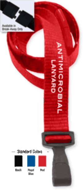 2136-3407 5/8" Anti-Microbial Lanyard Badge Card Holder - Red ( 100 pack )