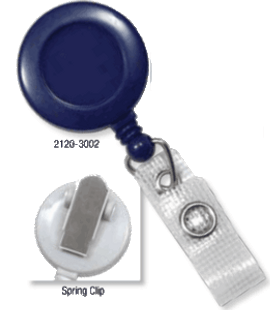 Brady 2120-4752 Economical Reel Badge Card Holder - Blue - w/ Spring Clip 2120-4752