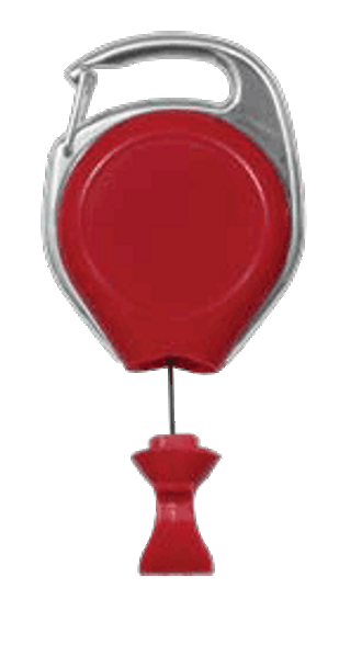 Brady 2120-7028 Carabineer Reel Badge Card Holder w/ Belt Clip - Solid Red 2120-7028
