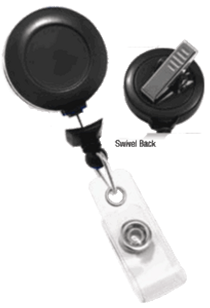Brady 2120-7640 Black Badge Reel with Clear Vinyl Strap & Swivel Spring Clip ( 25 pack ) 2120-7640