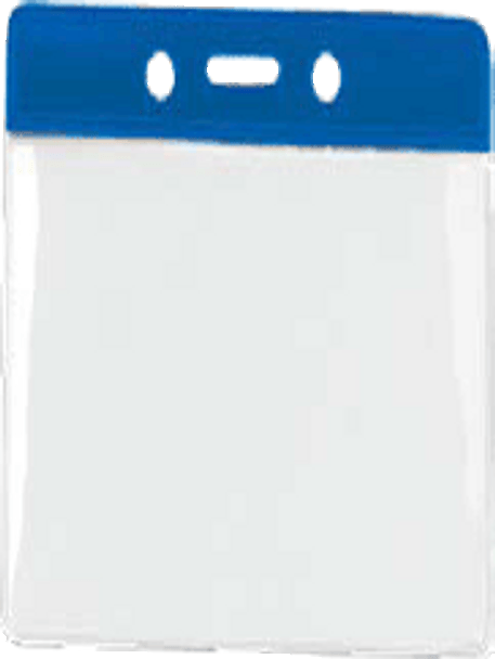 Brady 1820-1052 Color-Bar Holders for Quick Identification Badge Card Holder - Vertical - Blue Bar ( 100 PACK ) 1820-1052