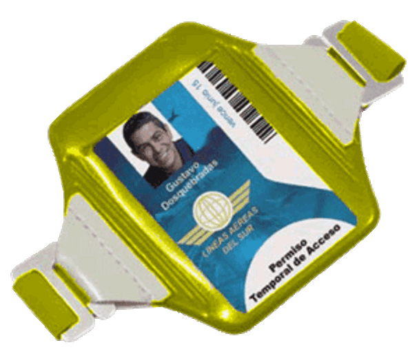 Brady 1840-7323 Reflective Arm Band Badge Card Holder- Vertical - Neon Yellow 1840-7323