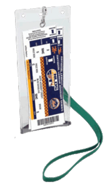 Brady 1845-1405 ticketkeeperz Event Holders - durable clear acrylic holder w/ chain/slot holes 1845-1405