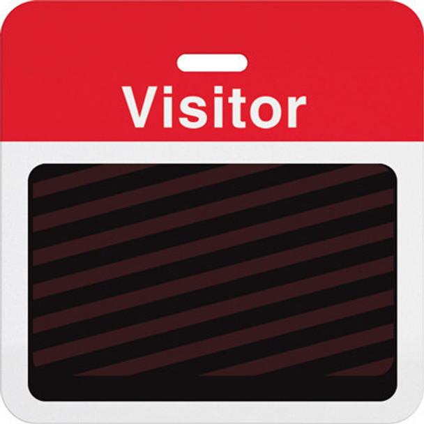 Brady T5913A back parts Expiring Badge - 3 x 3" Clip on - Visitor Red Header 1000 pack T5913A